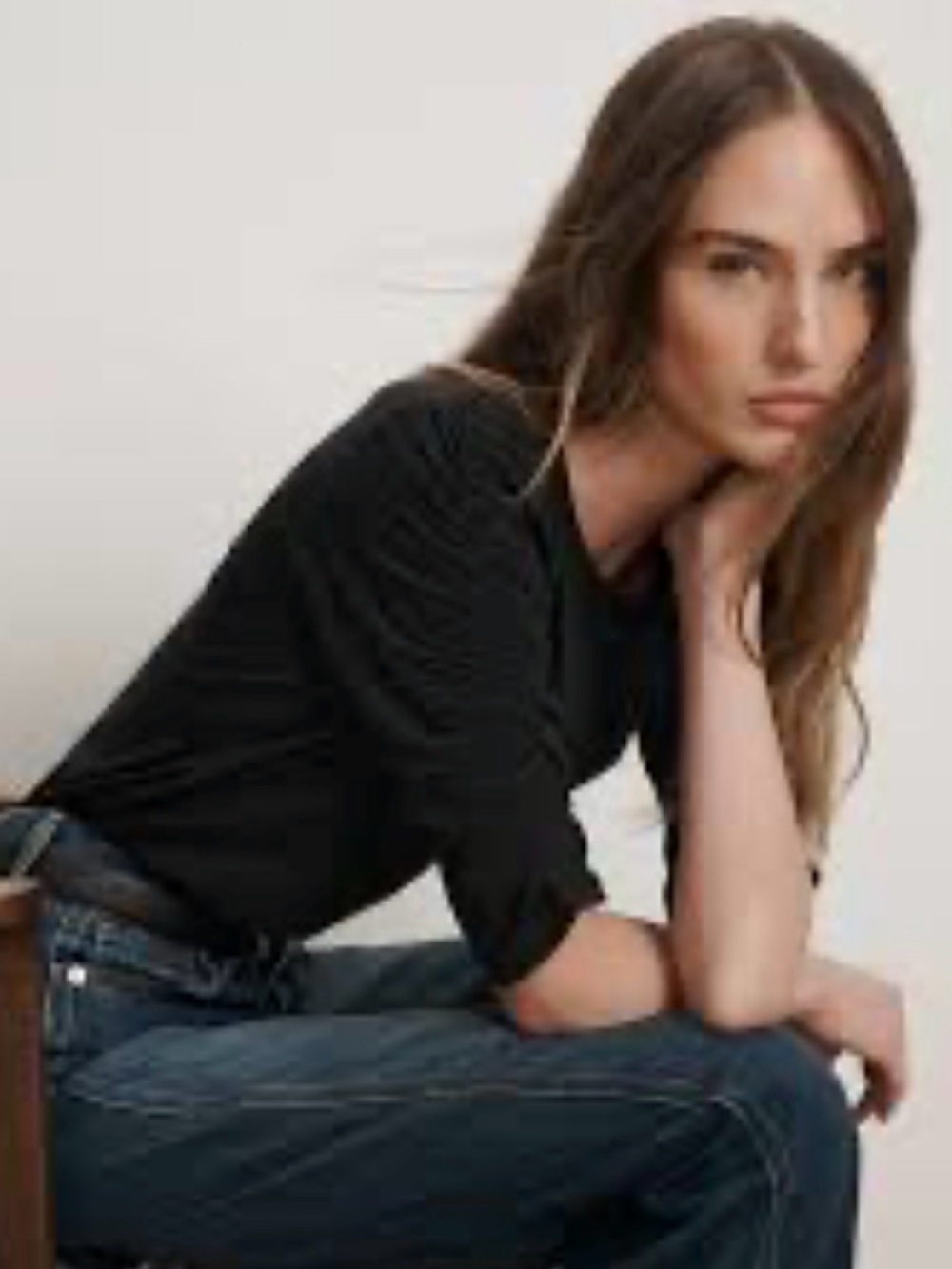 Veronica Beard Waldorf Ruched Half Sleeve Tee Black - S